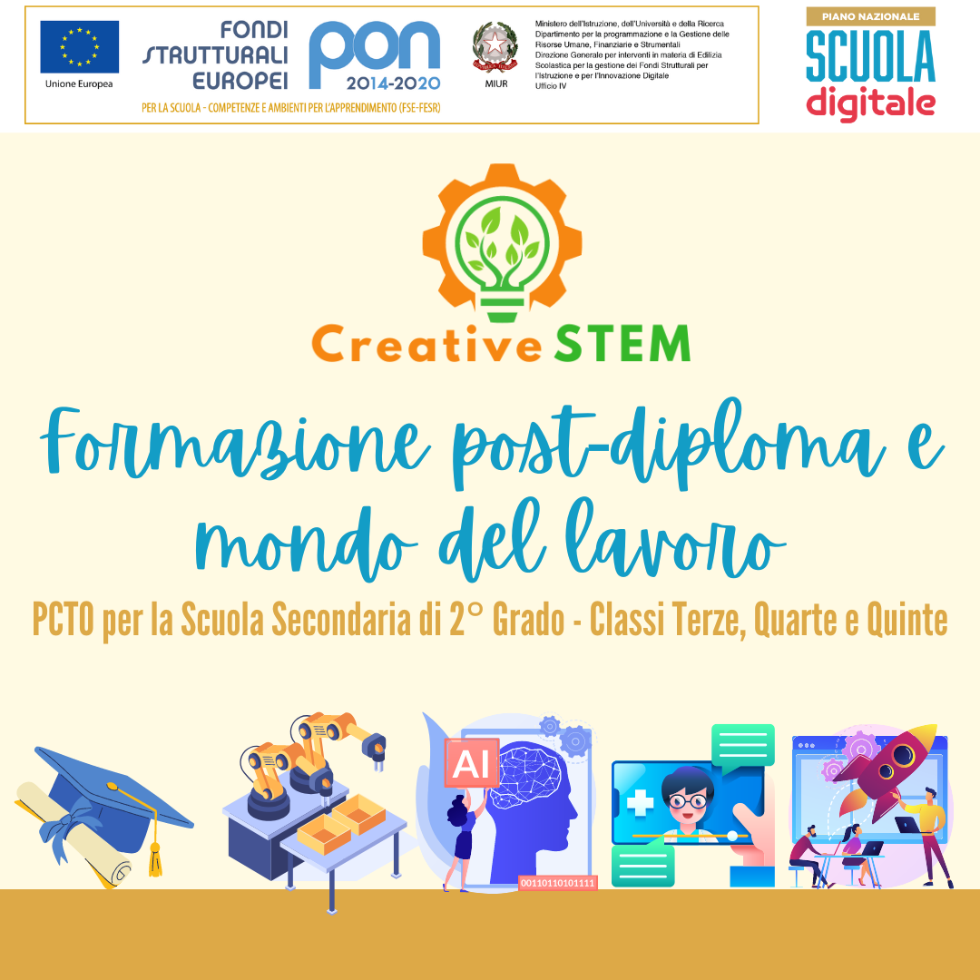 PCTO Creative STEM per la Scuola Secondaria di 2 Grado-Classi Terze, Quarte e Quinte